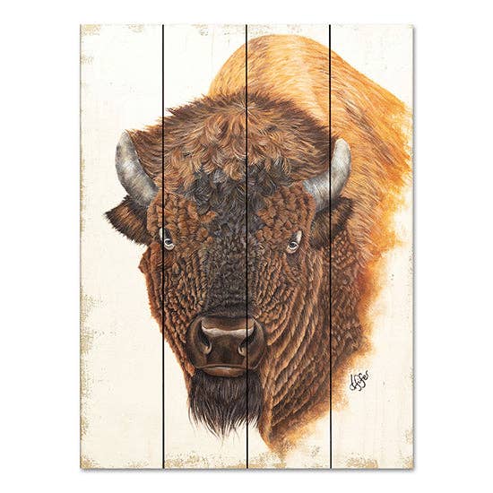 Wildly Free Buffalo- 12x16 Wood Pallet- DF169PAL for wholesale by Penny Lane Fine Art