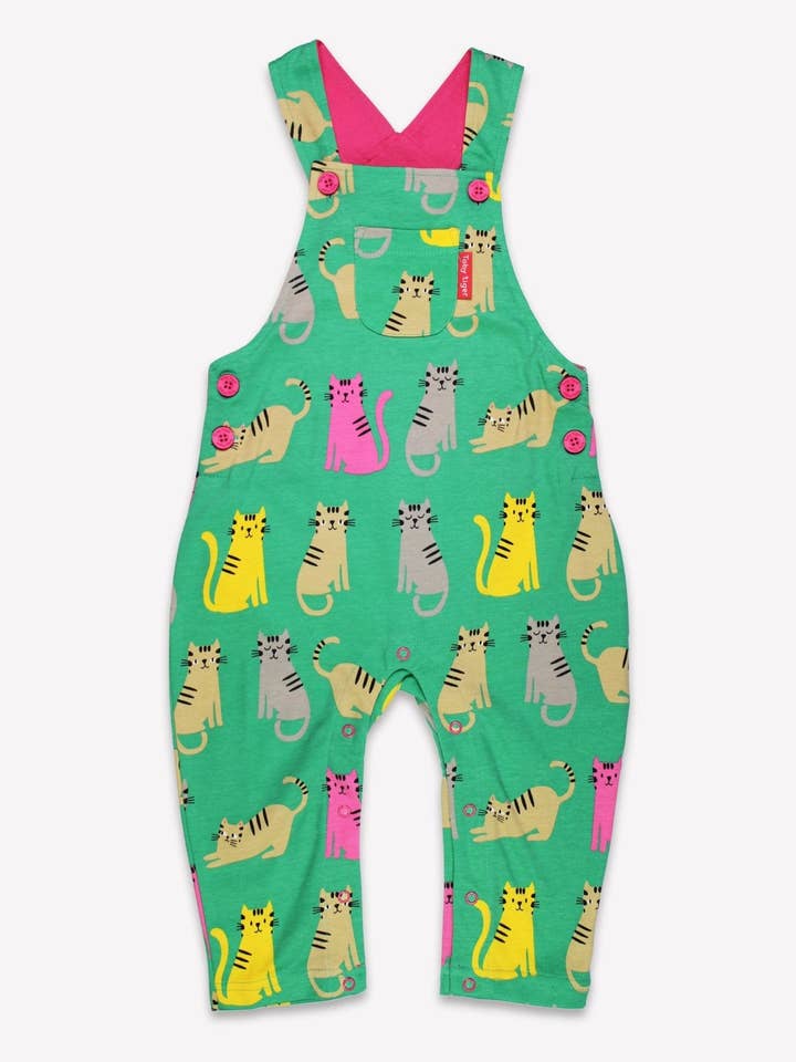 Bio-Baumwoll Kinder Latzhose mit Kätzchen-Druck for wholesale by Toby Tiger GmbH