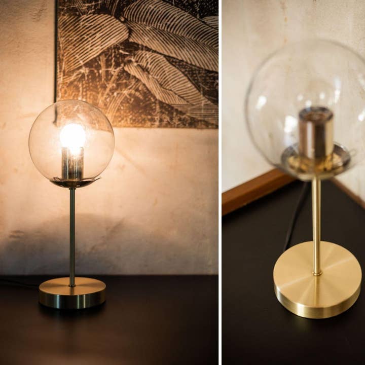 Lampe de table moderne en verre doré pour la vente par Andrea House