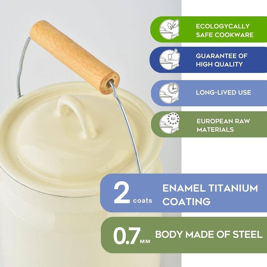 STP - Wholesale Jar - Vintage Style Enamel Milk Can with Lid 3.5-qt5