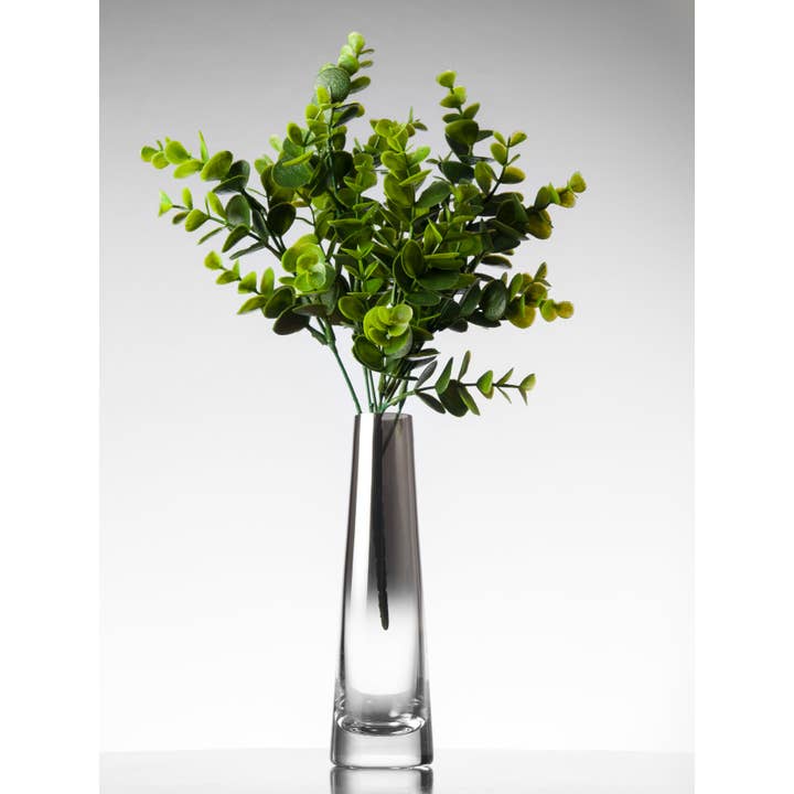 Glass Bud Vase with Metallic Ombre Design, 7.6" Height for wholesale by Barski