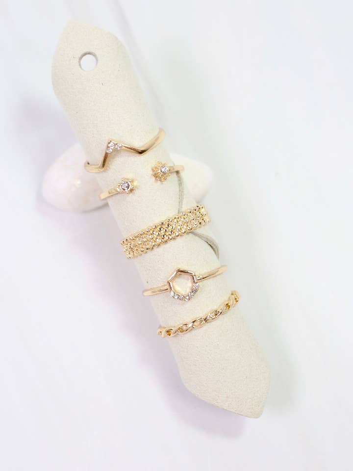 Clayton Ring Set Gold for wholesale by Caroline Hill