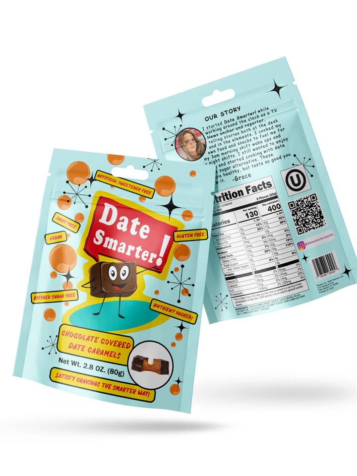 Chocolate Covered Date Caramels - Case of 12 for wholesale by Date Smarter!
