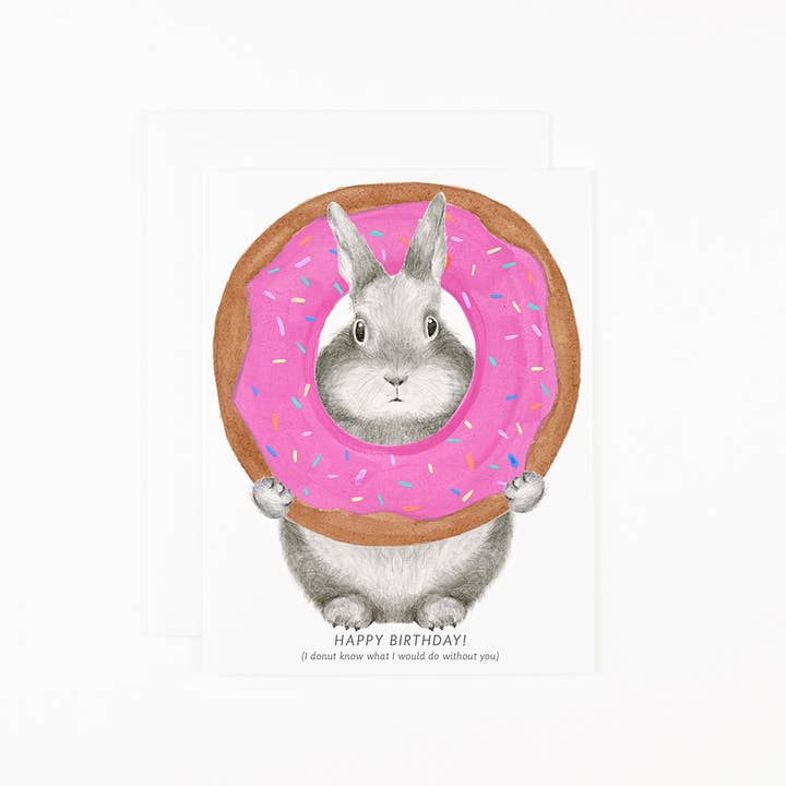 Dear Hancock - Wholesale Birthday Card - Bunny Donut Card