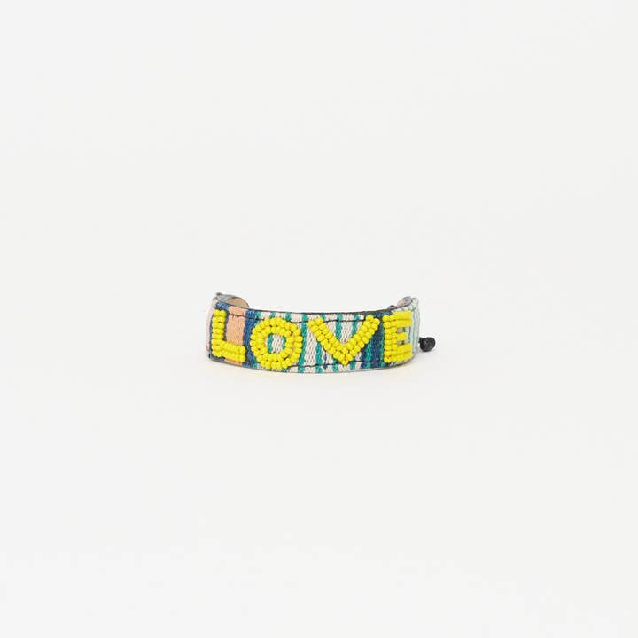 Mara Baule LOVE Bracelet - Yellow for wholesale by Ubuntu Life