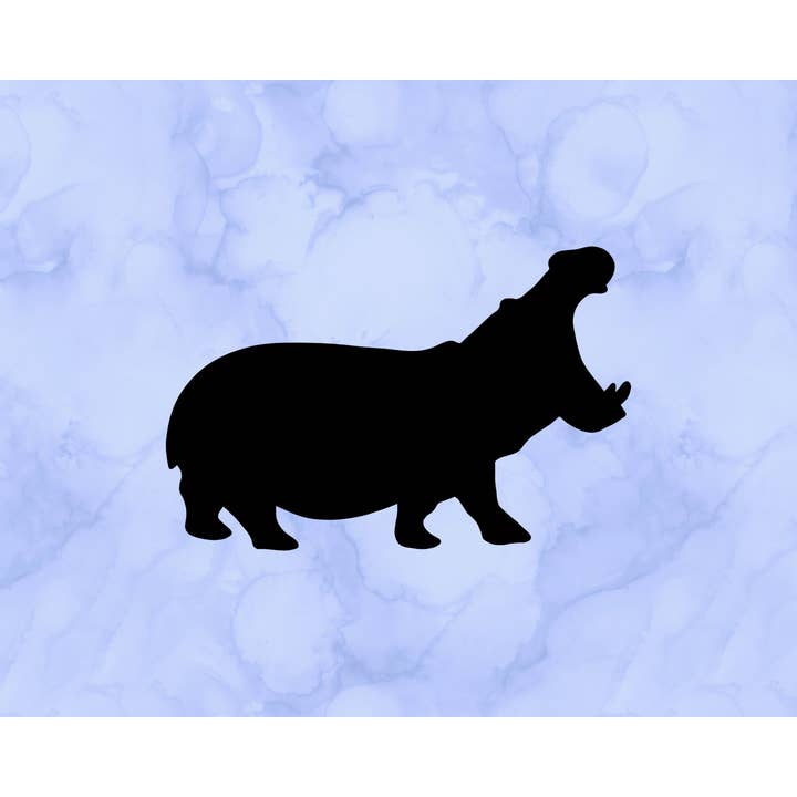 Hippopotamus Silhouette Decal (2") for wholesale by Sticking with You