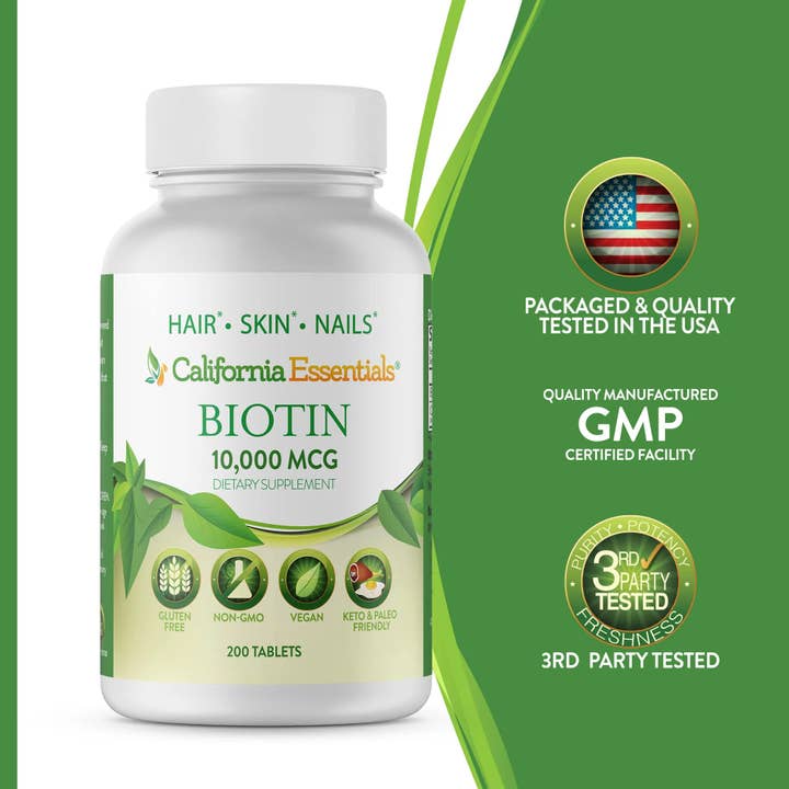 California Essentials - Wholesale Oral supplement/vitamin - Biotin 10000 mcg - Hair Skin Nails Vitamins Supplements16