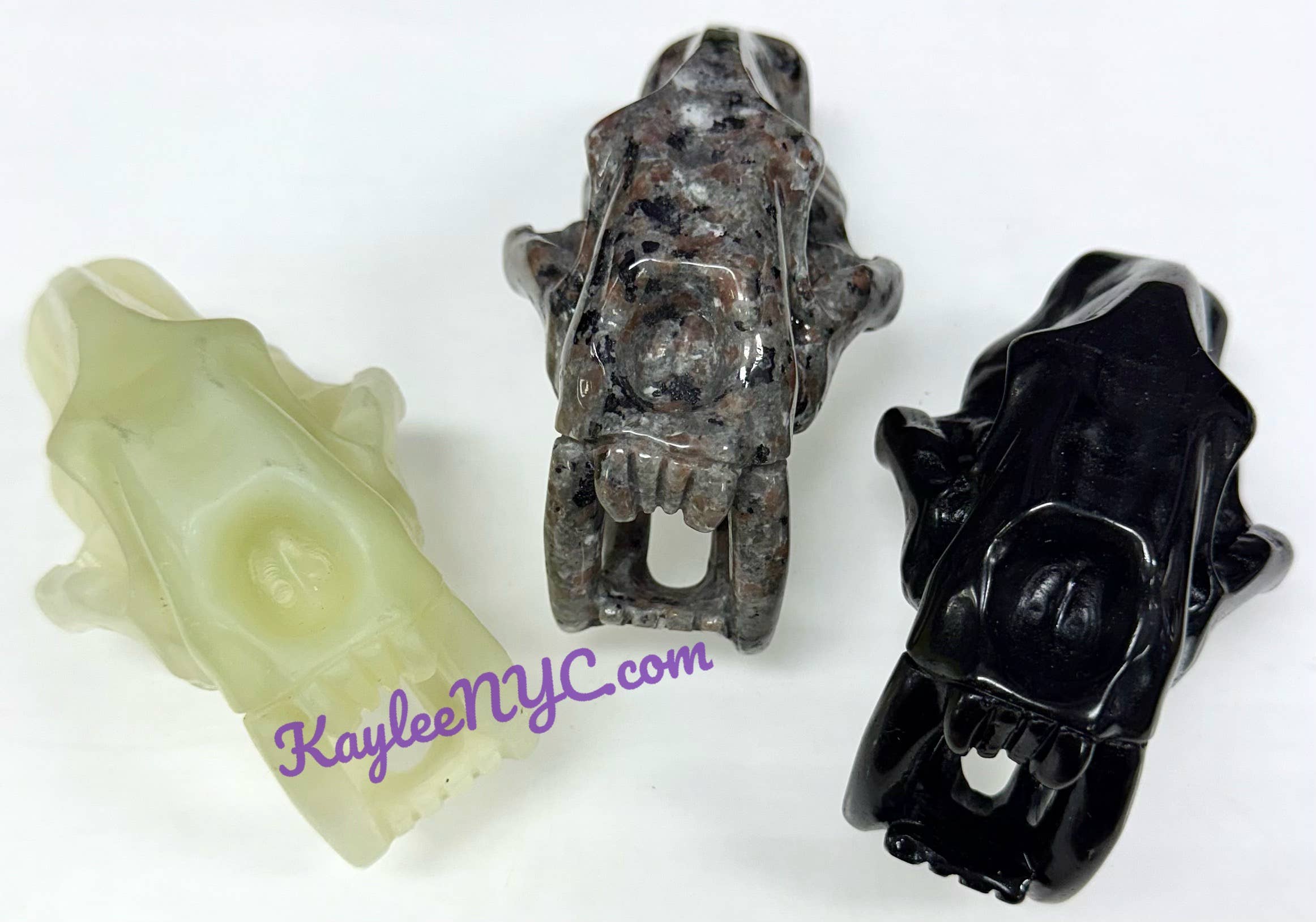 KayleeNYC - Wholesale Spiritual Stone/Crystal - 9cm Mix Natural Crystals Saber Tooth Skull Healing1