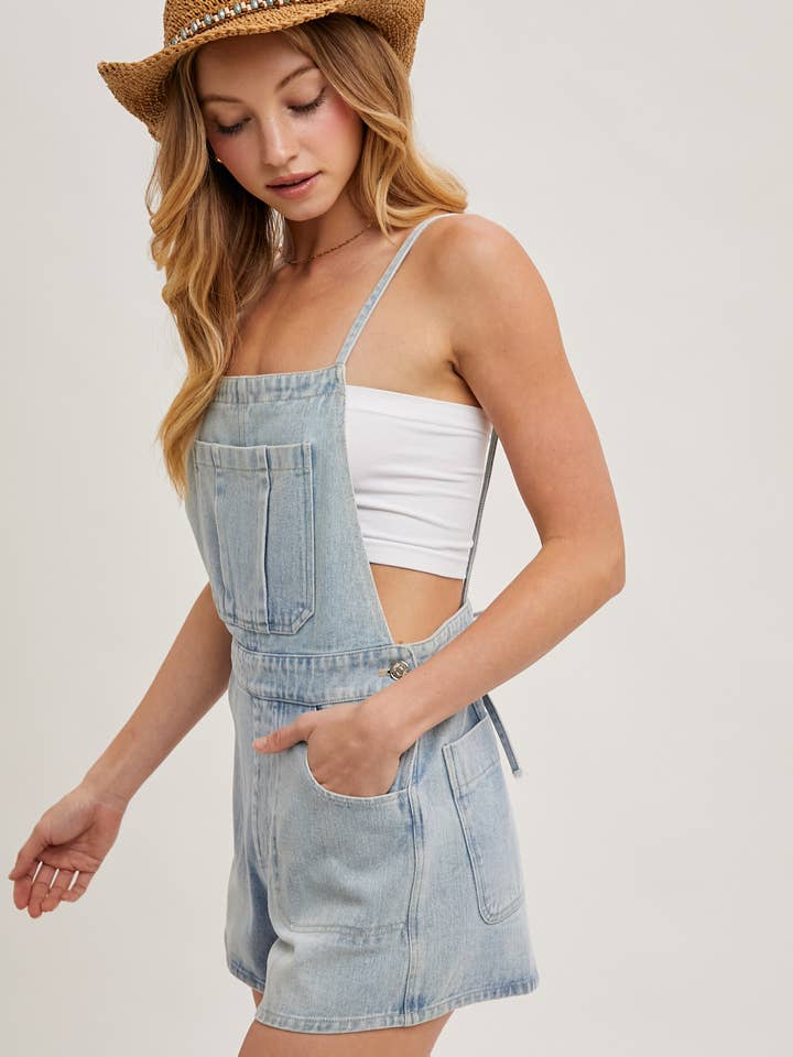 Bluivy - Wholesale Overalls - Women's - BOW-TIE DENIM OVERALL SHORTS13