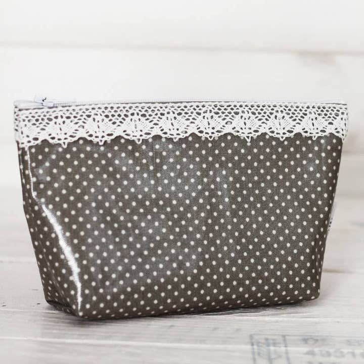 Trousse de toilette grise *Small Dots* pour la vente par ATELIER EINMALIG