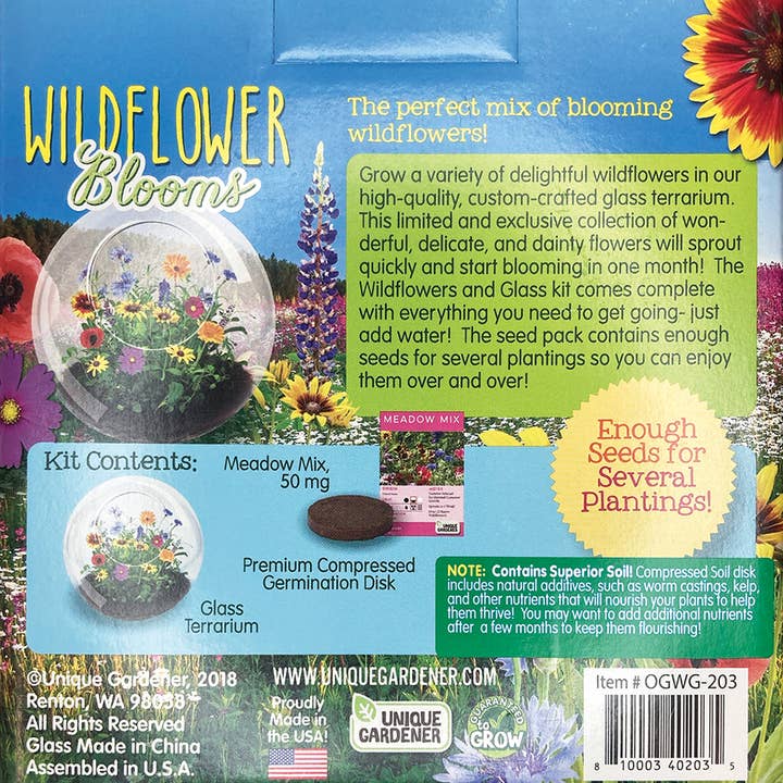 Silver Circle Products - Wholesale Terrarium - Wildflowers Glass Terrarium