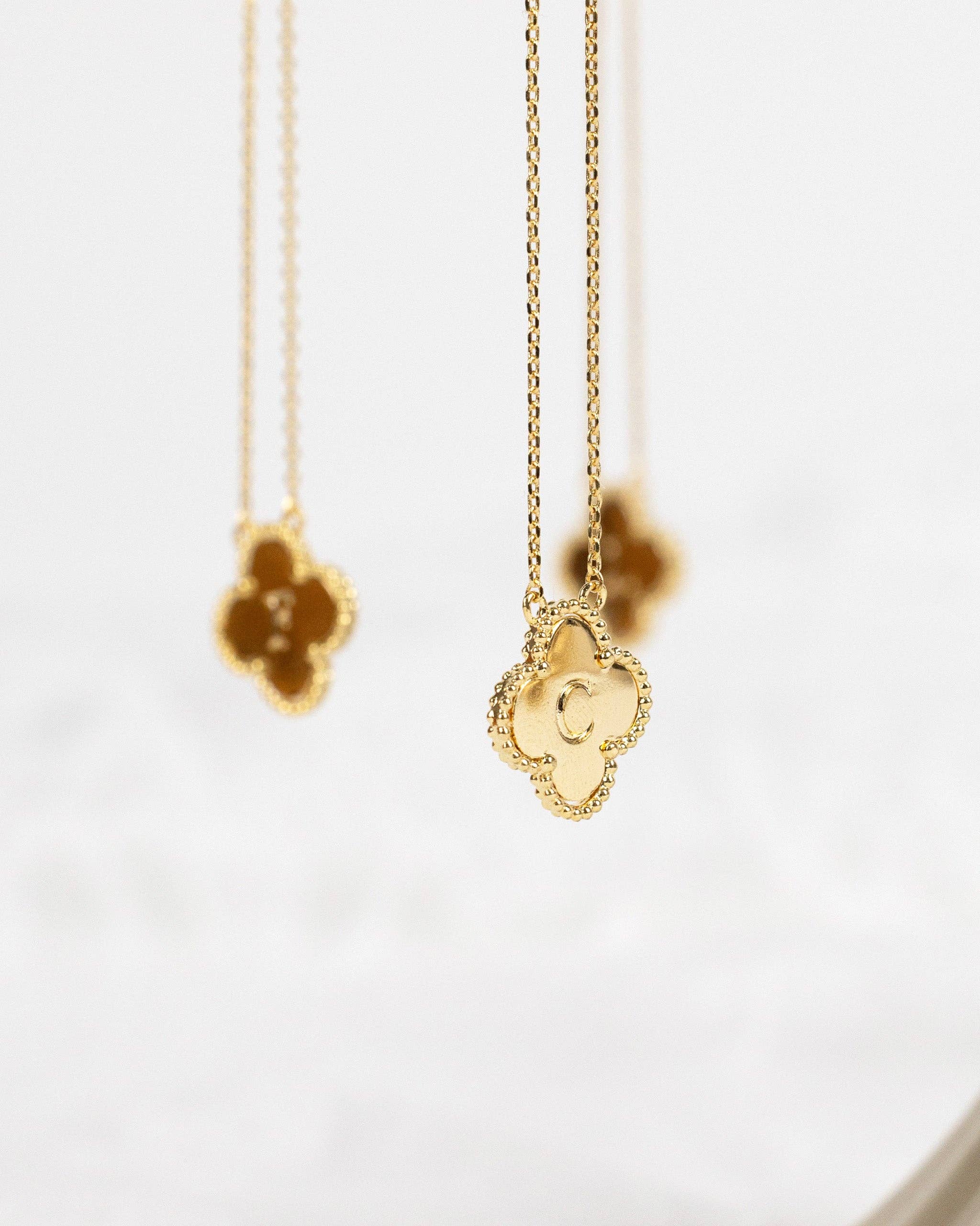 Sessori - Wholesale Pendant/Charm Necklace - Clover Letter Initial Pendant Necklace24