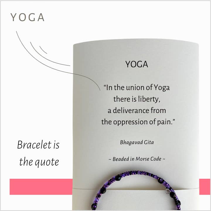 YOGA- In de vakbond -
Spiritueel citaat in morsecode voor wholesale door Wear a Touch of Spirit