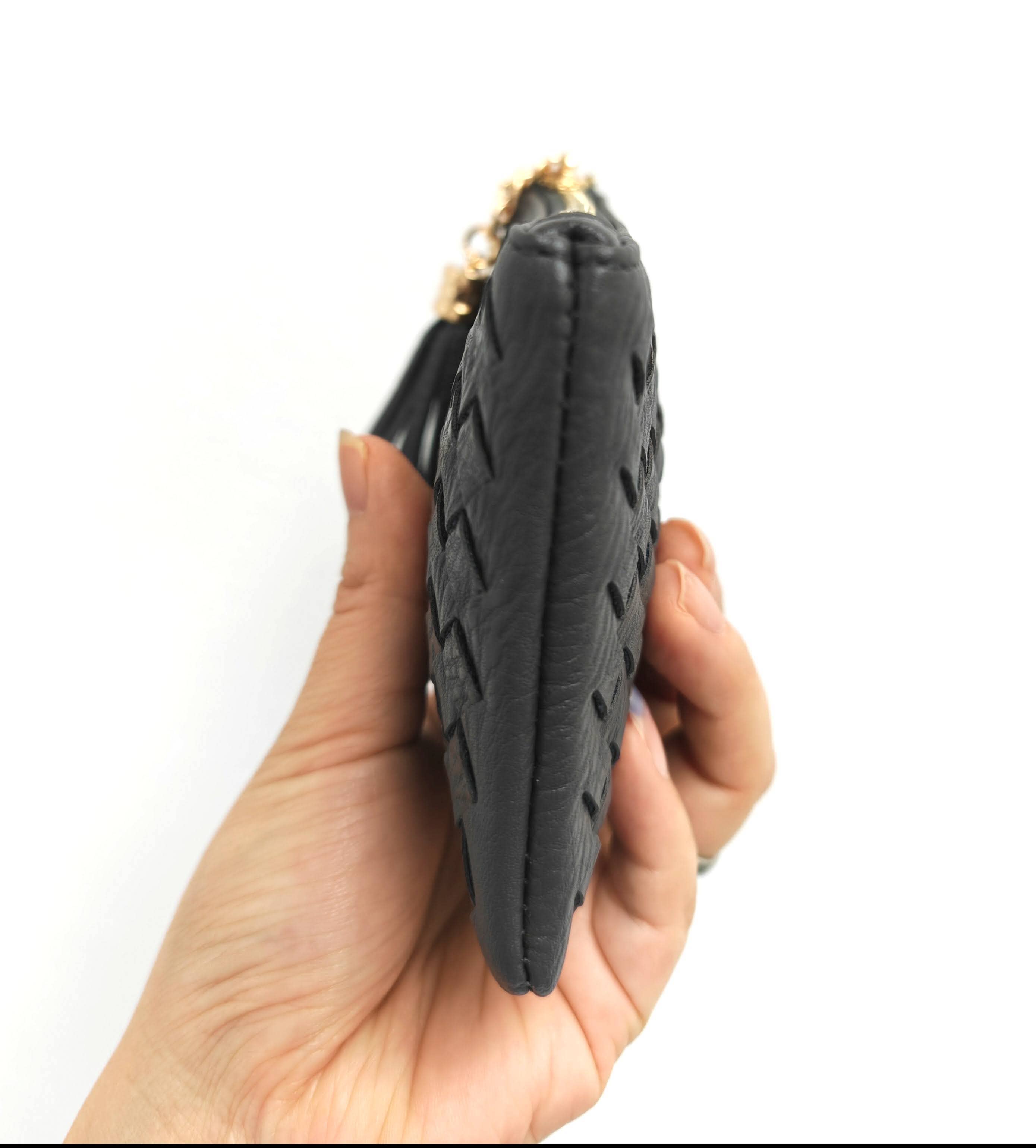 Superbia – Engroshandel Møntpung - Dame – Blød håndlavet vævet kvast nøglering lynlås kortholder mønt31