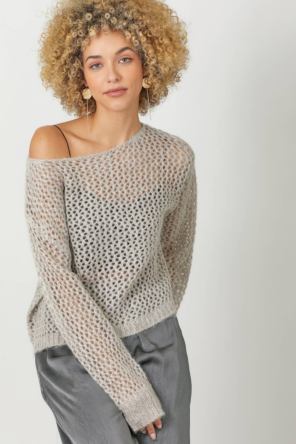 Mystree – Pulôver - Mulher por atacado – 60897 Camisola Pulôver Metálica Net14