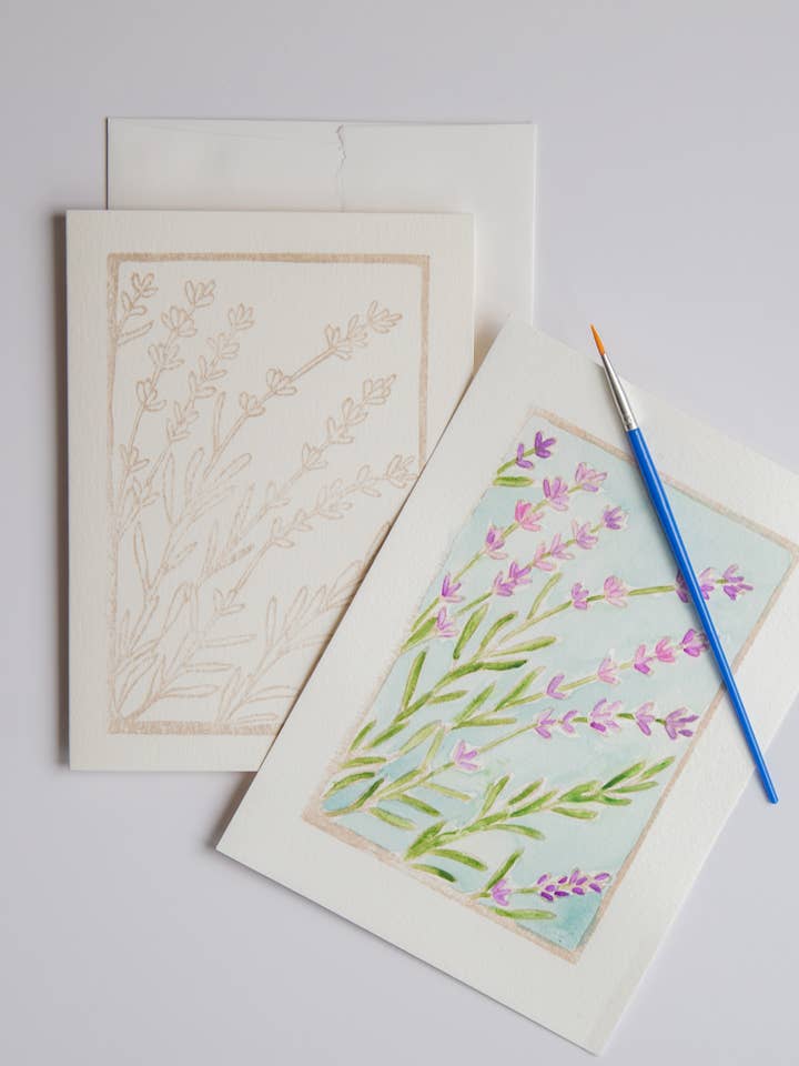 5x7 Lavender Watercolor Art Kit for wholesale by Ashes & Arbor