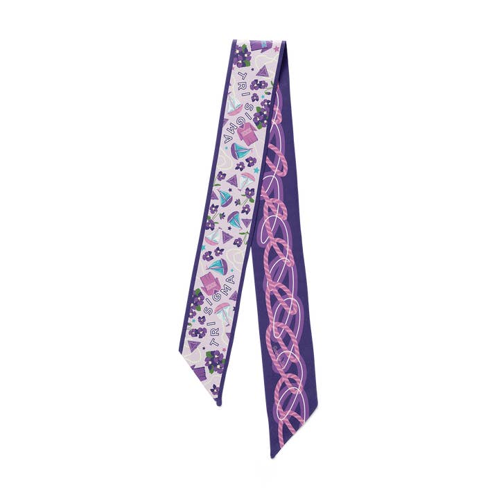 Tri Sigma Skinny Scarf for wholesale by Saturday Silks