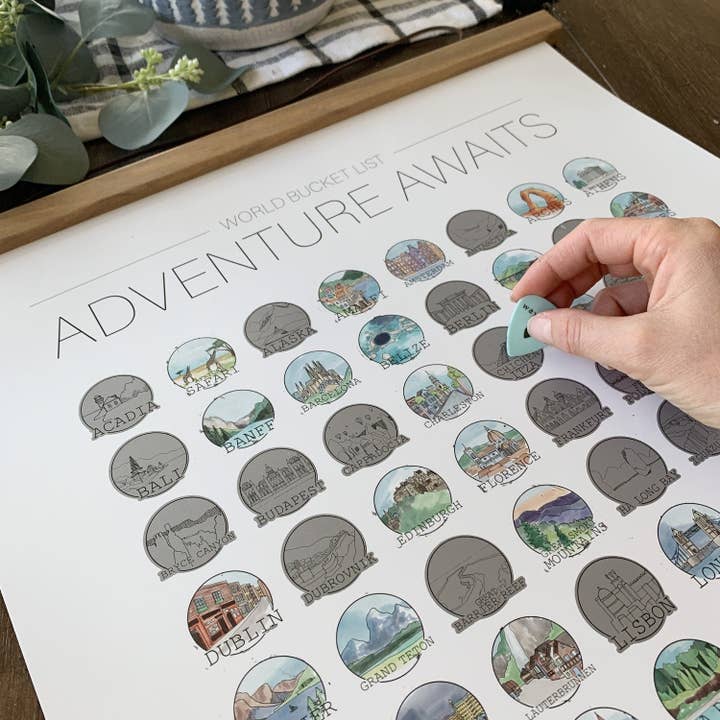 Waypoint Wanders - Wholesale Poster - World Bucket List Scratch Off Poster1