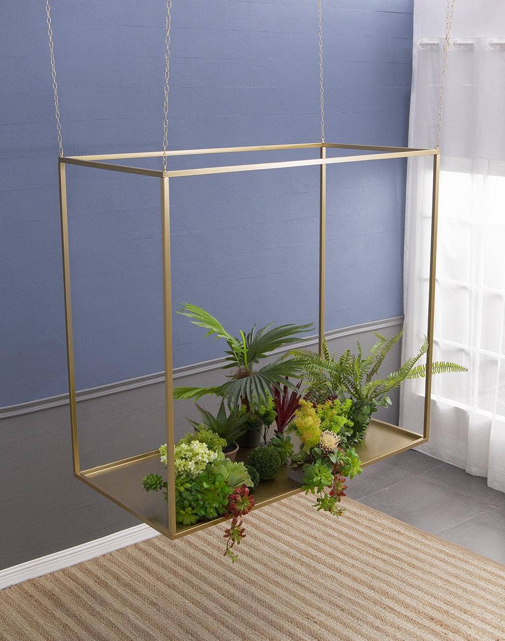 A&B Home Group Inc. – Großhandel Regal – 47x19,5x19,5" Goldener Eisenständer mit Ketten 1Stk/Karton0