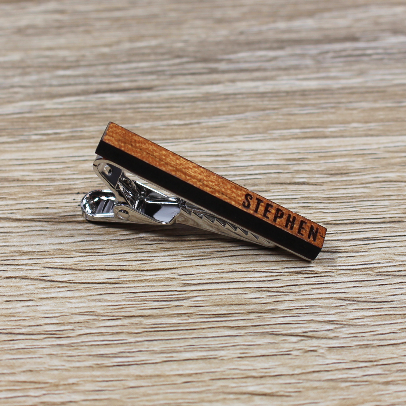 Groomsman Gear - Wholesale Tie Clip - Men's - Personalized Tie Clip | Cherry Wood1