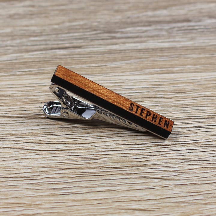 Groomsman Gear - Wholesale Tie Clip - Men's - Personalized Tie Clip | Cherry Wood1