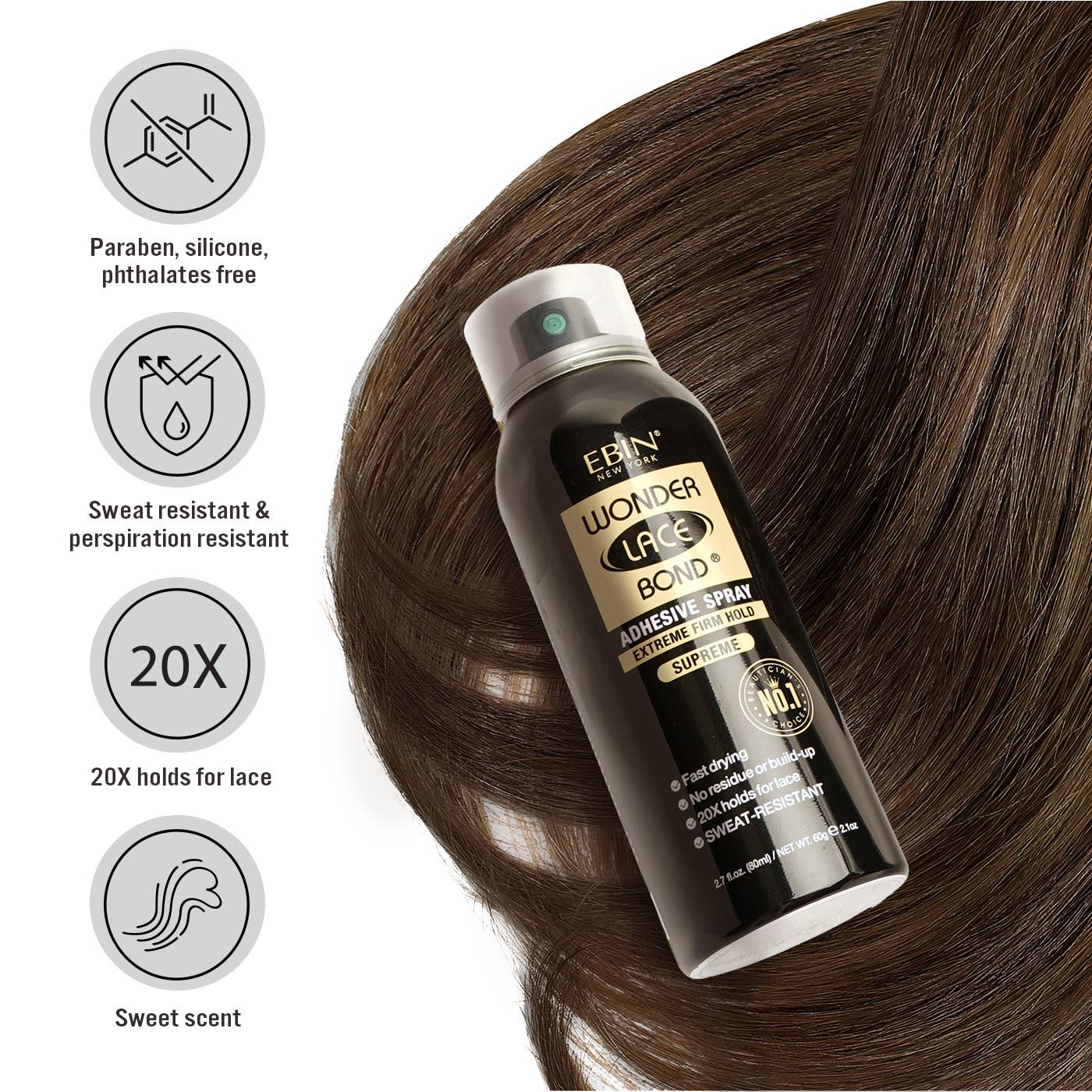 EBIN NEW YORK - Vente Laque - Wonder Lace Bond Spray Adhésif pour Perruque - Suprême3