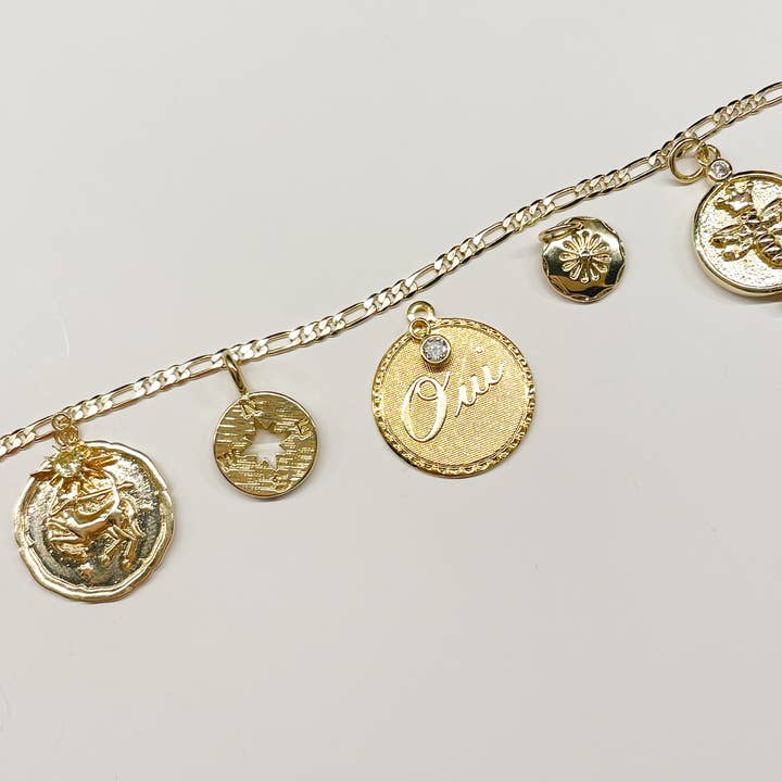 Goldie Charm Bar - Wholesale Pendant/Charm Necklace - CHARM BAR BUNDLE: 6 ASSORTED BLANK BRACELETS2