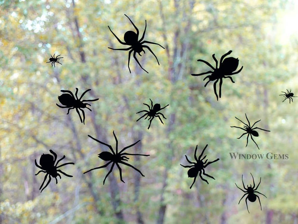 Window Gems - Wholesale Decal - Party Decorations - Spider Window Clings - Halloween Decor - Black Vinyl Decals1