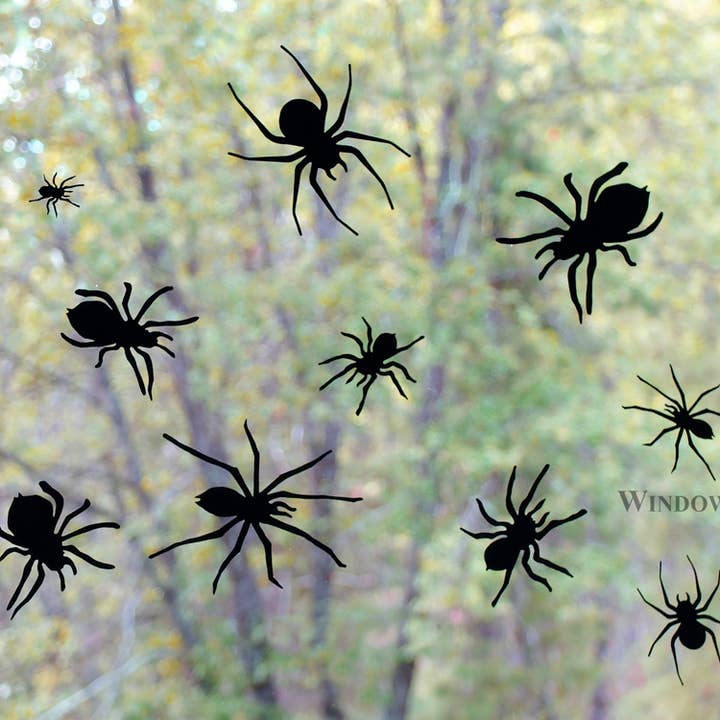 Window Gems - Wholesale Decal - Party Decorations - Spider Window Clings - Halloween Decor - Black Vinyl Decals1