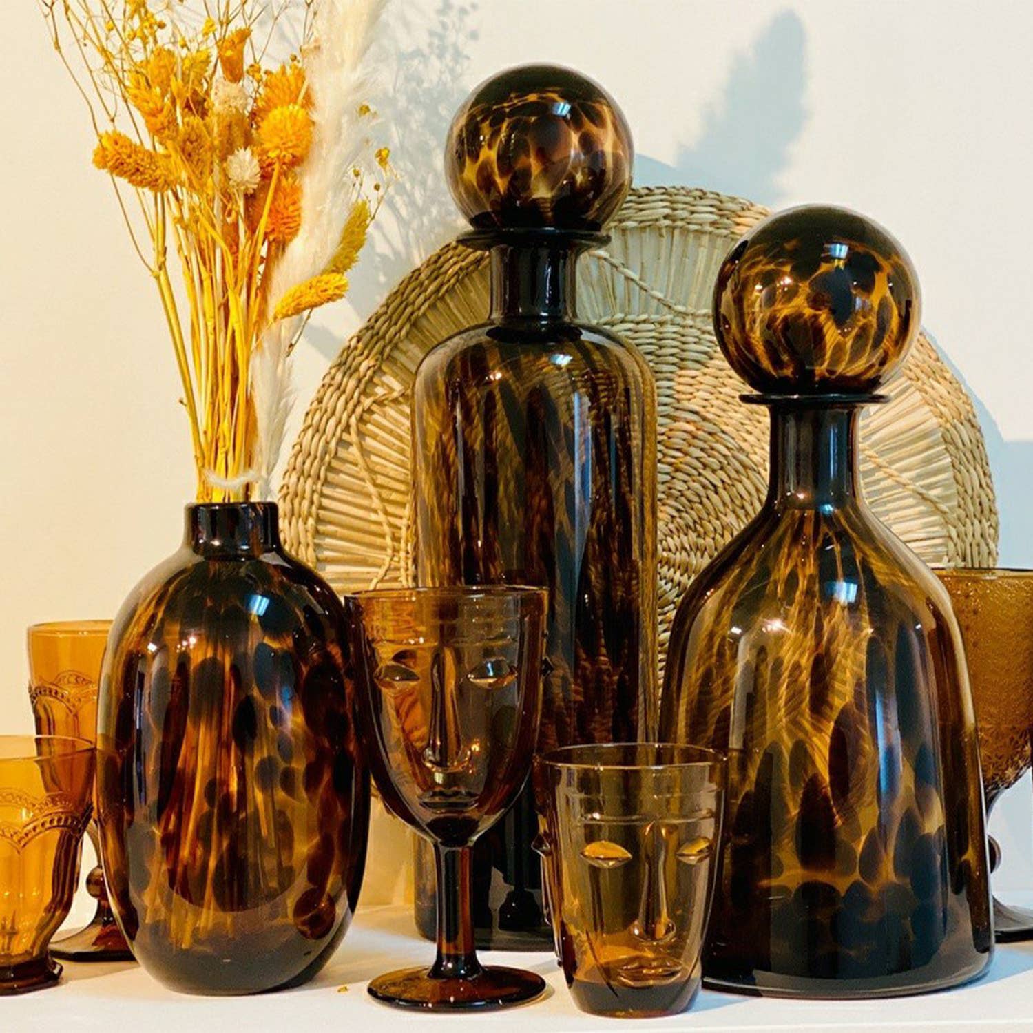 amber Alan brown leopard vase D11 H20cm for wholesale on Faire1