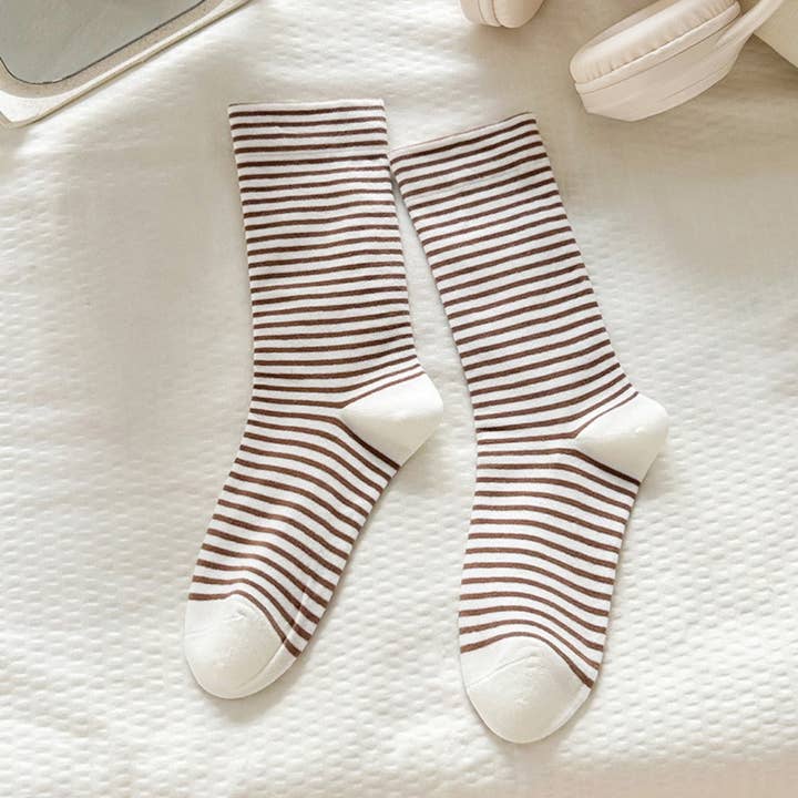 Funkyrel® Atzbranding Limited - Wholesale Socks - Women's - Rufia - Colorful Striped Mid-Calf Socks6