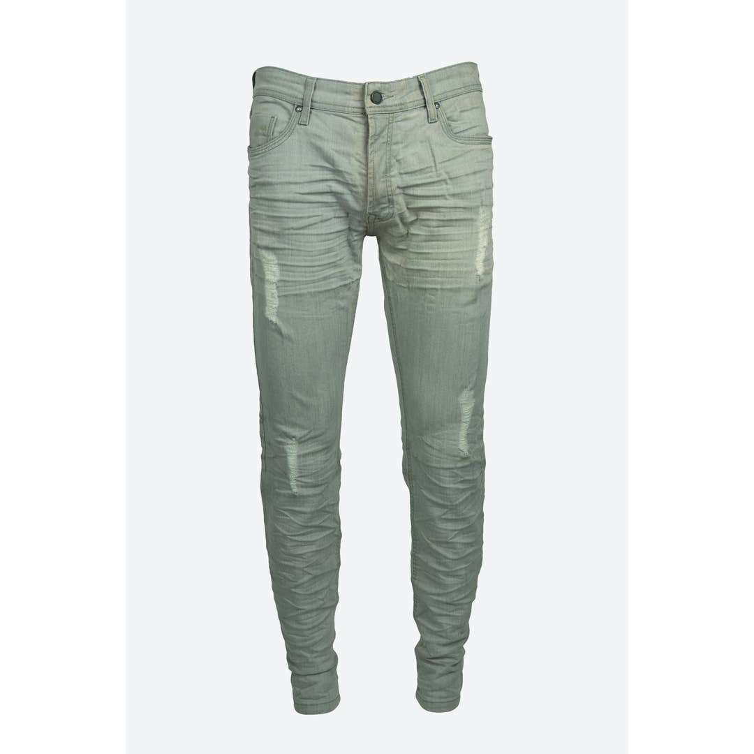 Skinny Splatter - Dirty Light Grey for wholesale by 86A Jeans