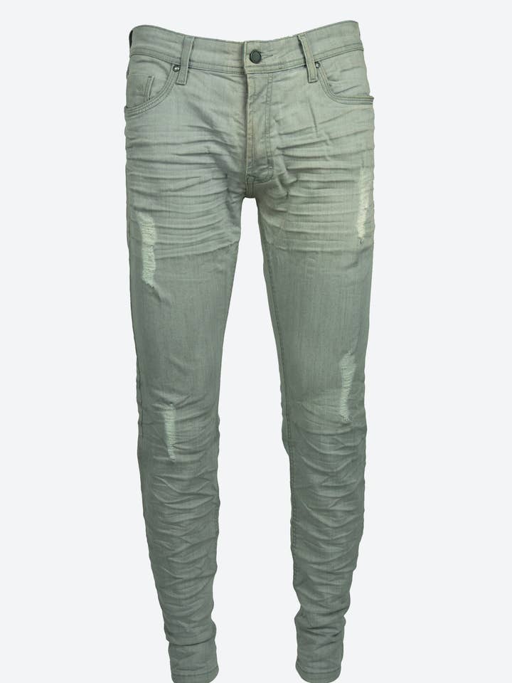 Skinny Splatter - Dirty Light Grey for wholesale by 86A Jeans