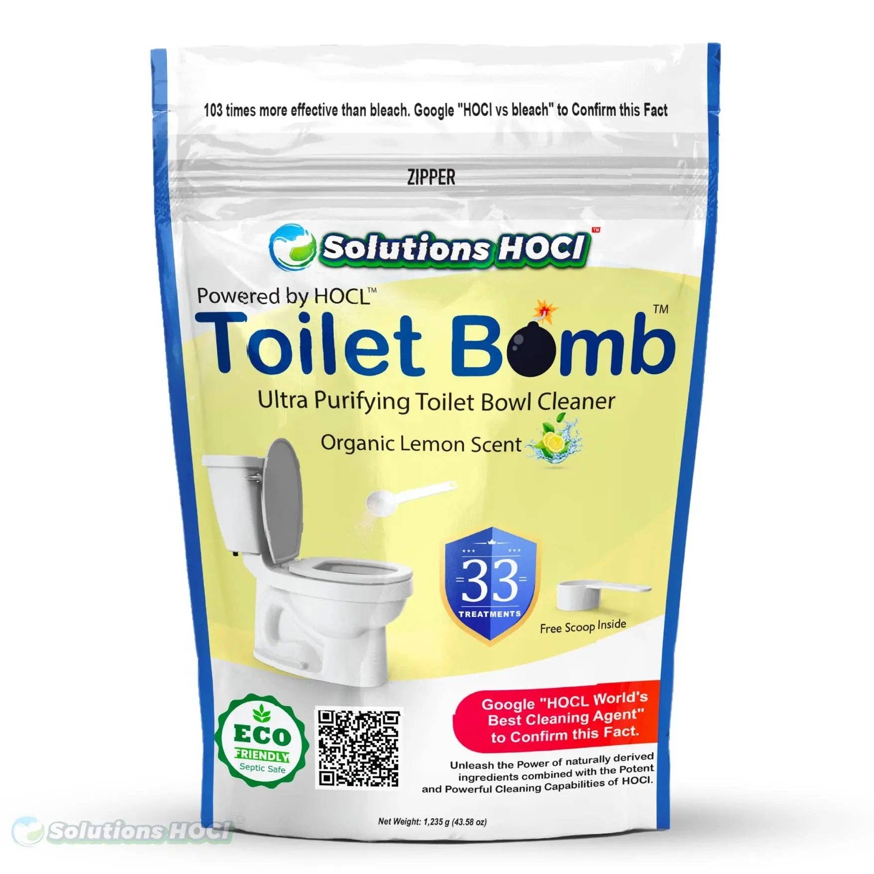 SolutionsHOCL - Vente Nettoyants pour toilettes - Bombe de toilette SolutionShock® - Parfum de citron biologique1