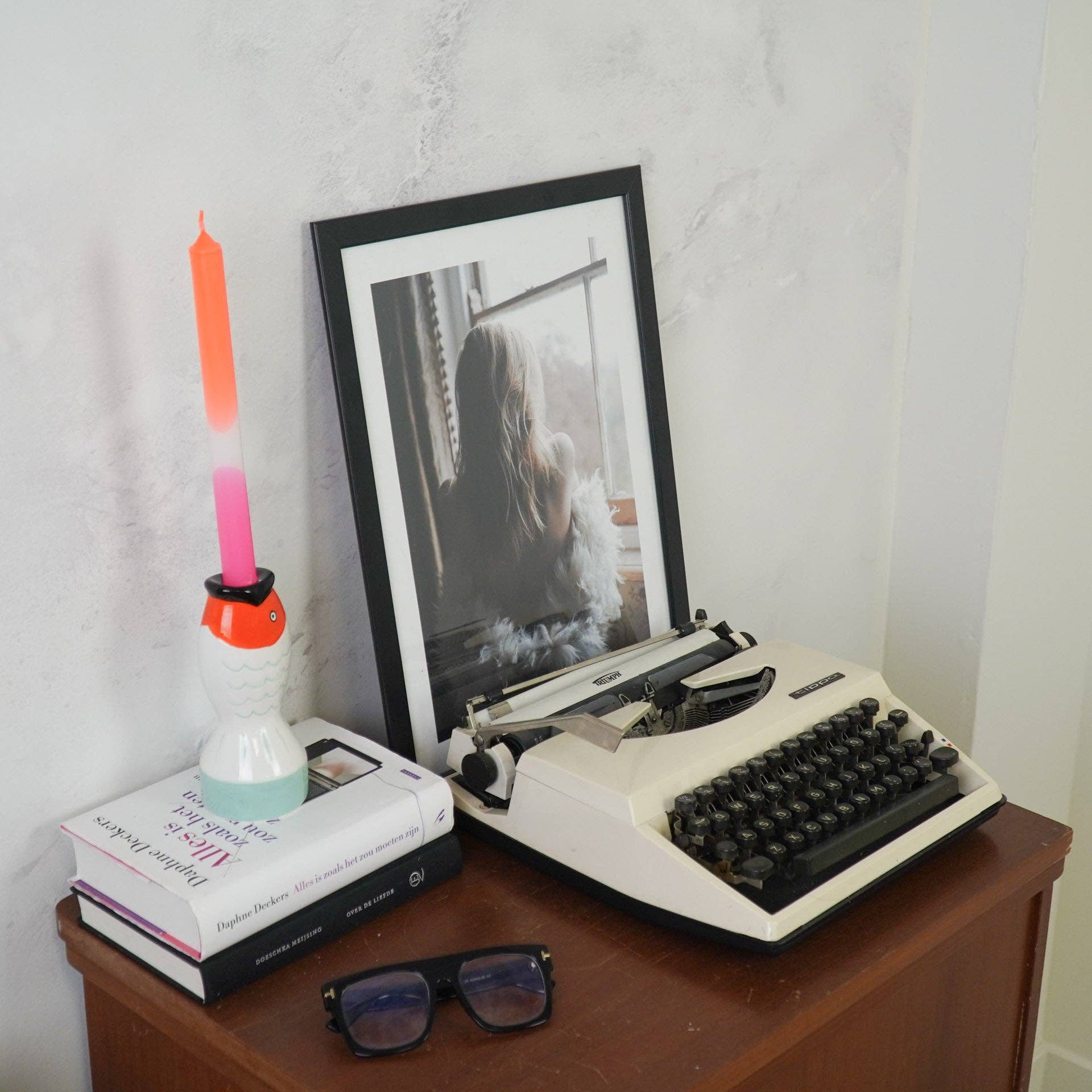 Housevitamin bv - Wholesale Candle Holder - Candle holder - Fish - Mint/White/Orange - 7x7x16,5cm1