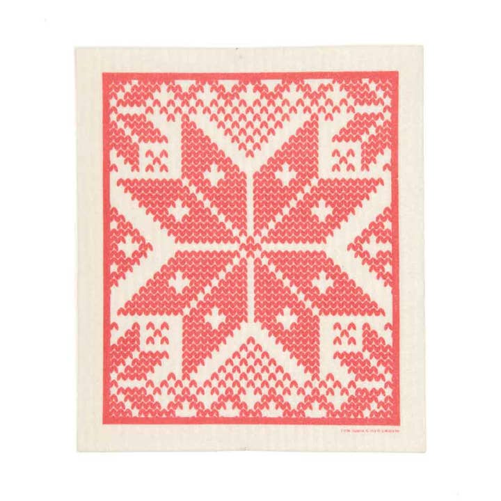 Swedish Dishcloth - Selbu - Red for wholesale by Cose Nuove