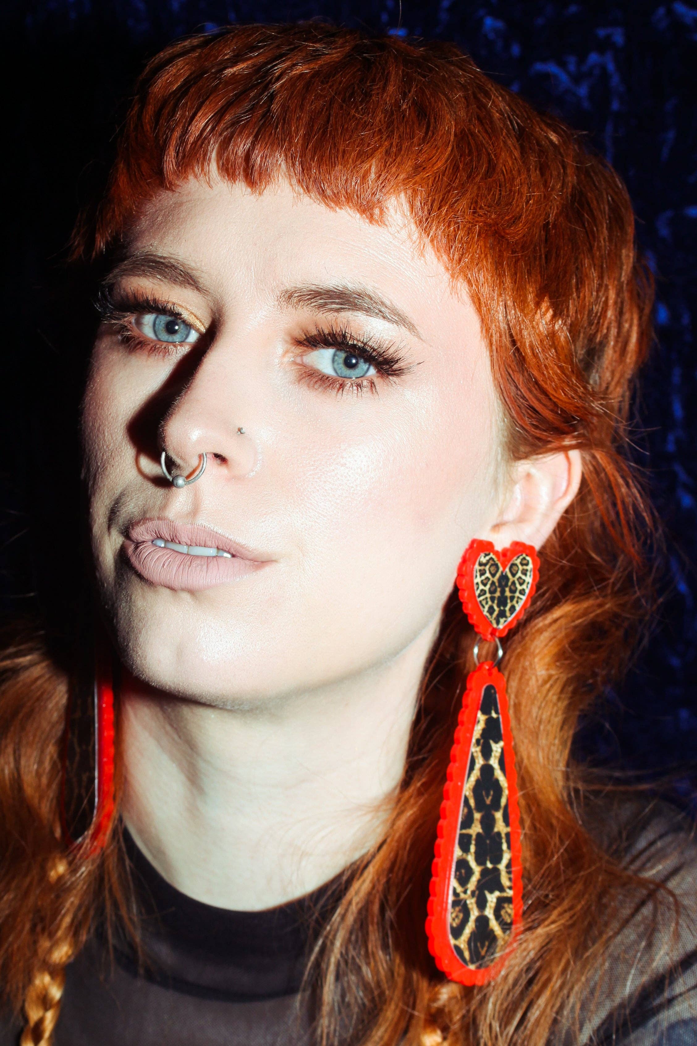 Fairly Odd Shop - Wholesale Dangle Earrings - Scalloped Drips - Leopard4