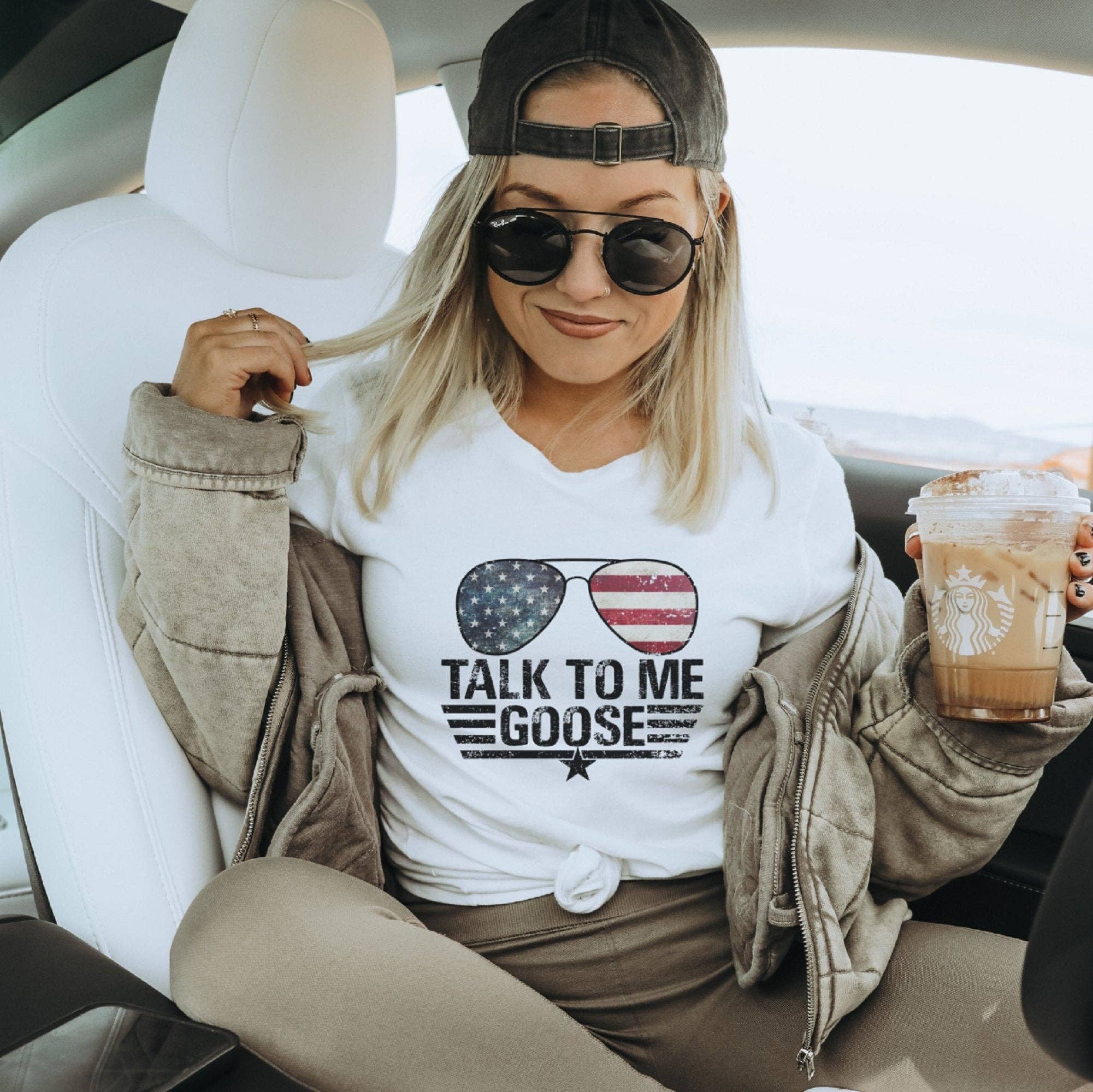 Trendznmore - Modern Graphic Apparel - Wholesale Screen Printed T-Shirt - Women's - Talk to me Goose Patriotic T-Shirt0