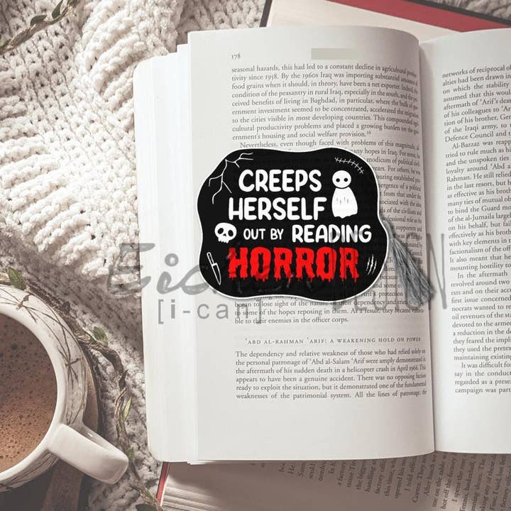 Bookmark - Creeps Herself Out By Reading Horror for wholesale by Eichendesign