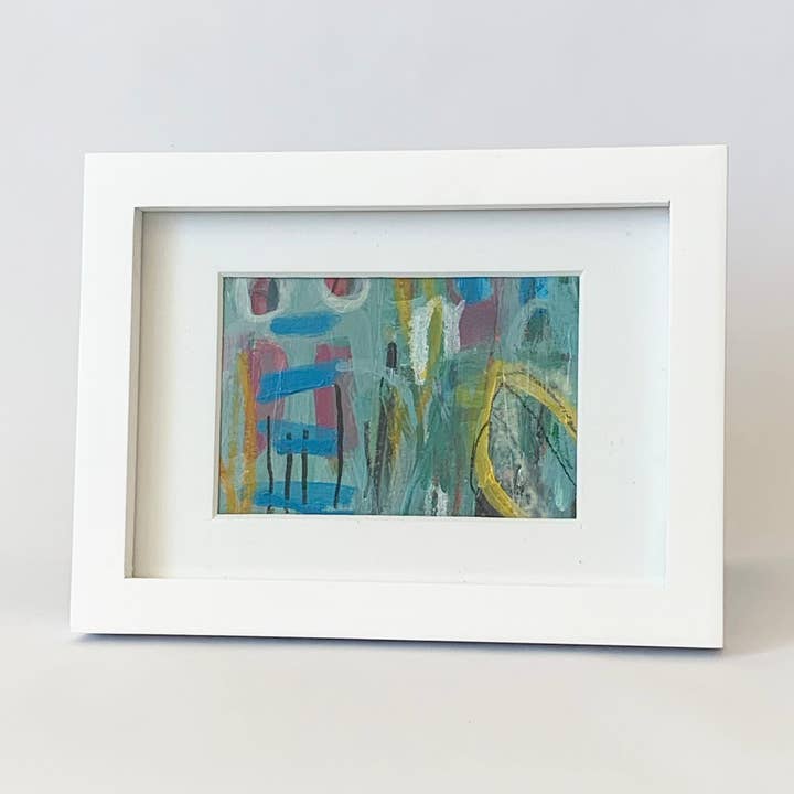 Peinture abstraite encadrée pour la vente par Carrie Song Art