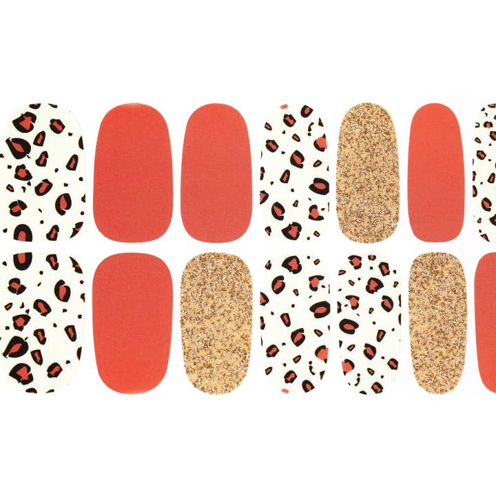 ClebleNails – wholesale Nail art/decal – Cheetah Nail Wraps / Leopard Nail Polish Strips / Glitter Nail Stickers / Korean Nail Wraps / Orange Gold Animal Nail Wraps Free Shipping US