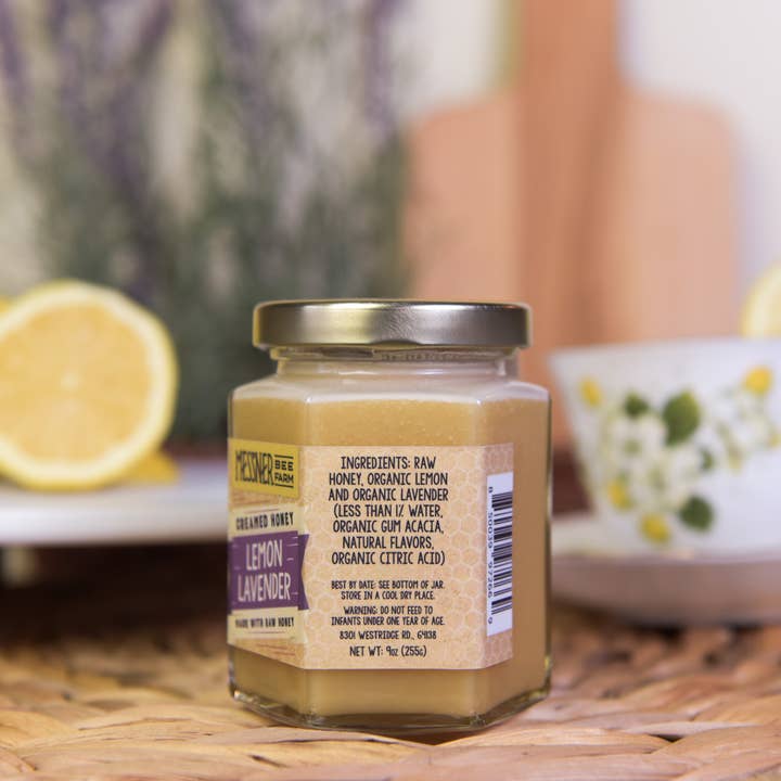 Messner Bee Farm - Wholesale Honey - Lemon Lavender Creamed Honey / 9oz. / Kansas City