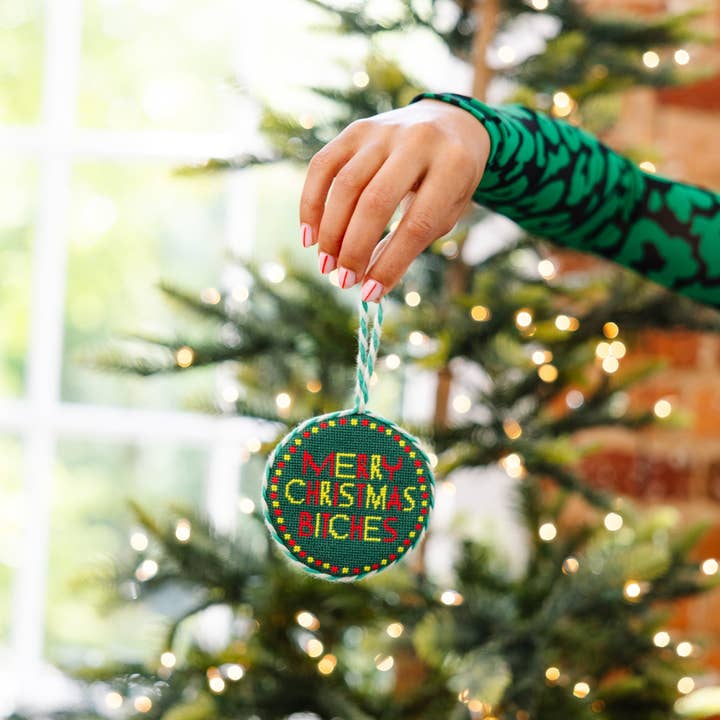 Furbish Studio – Ornamento por atacado – Ornamento de Bordado - Feliz Natal, Cabrões2
