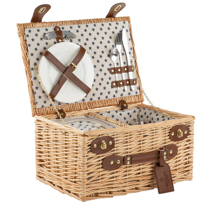 Purbeck Willow Picnic Basket Hamper for wholesale by Greenfield Collection