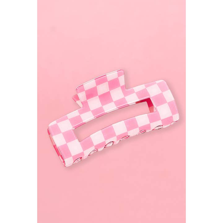 Little Daisy Closet - Wholesale Hair Clip - Women's - LDC Checkered Print Hollow Out Hair Clip3