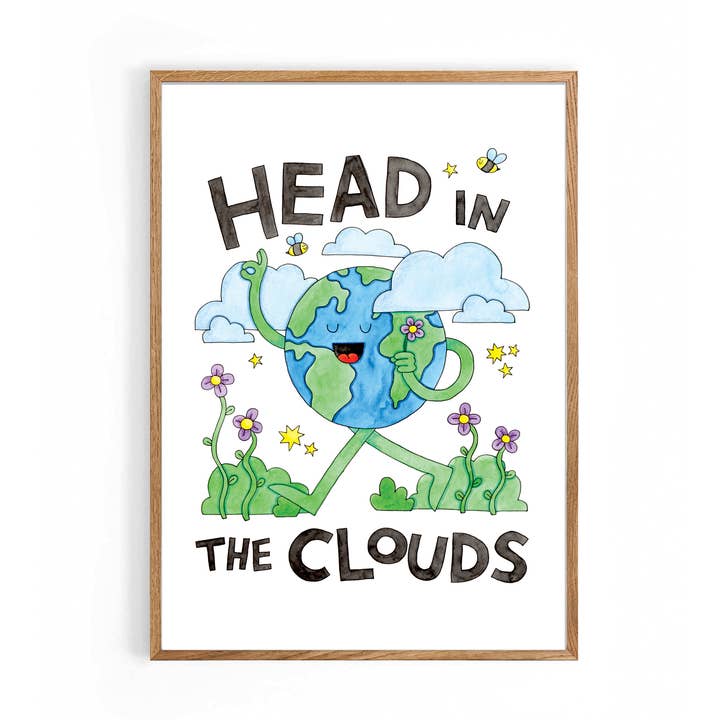 Head In The Clouds A4 Print for wholesale by Nova & Me