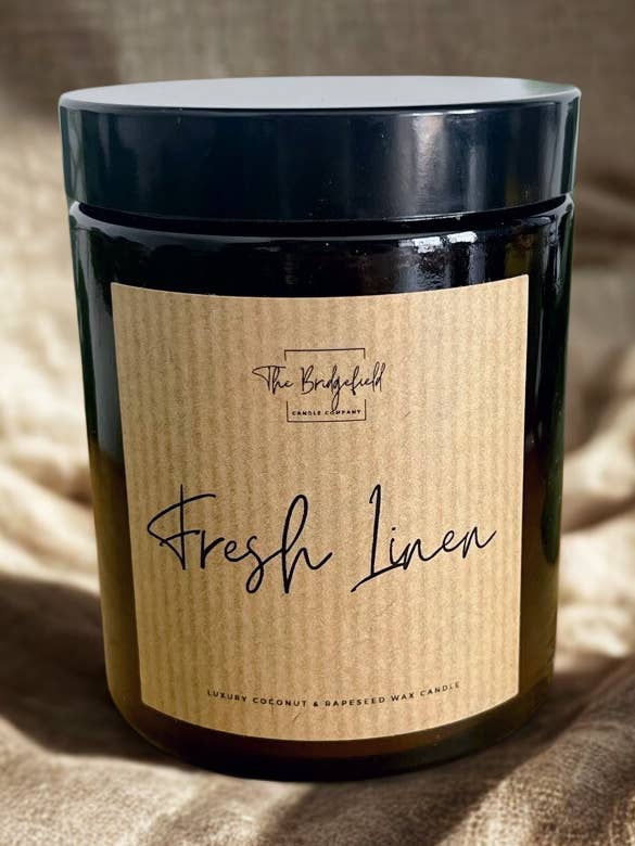 Fresh Linen Candle - Coconut & Rapeseed Wax for wholesale by The Bridgefield Candle Company