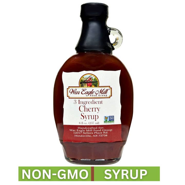 Cherry Syrup, Non-GMO – 8 fl oz Bottle for wholesale by War Eagle Mill Food Group
