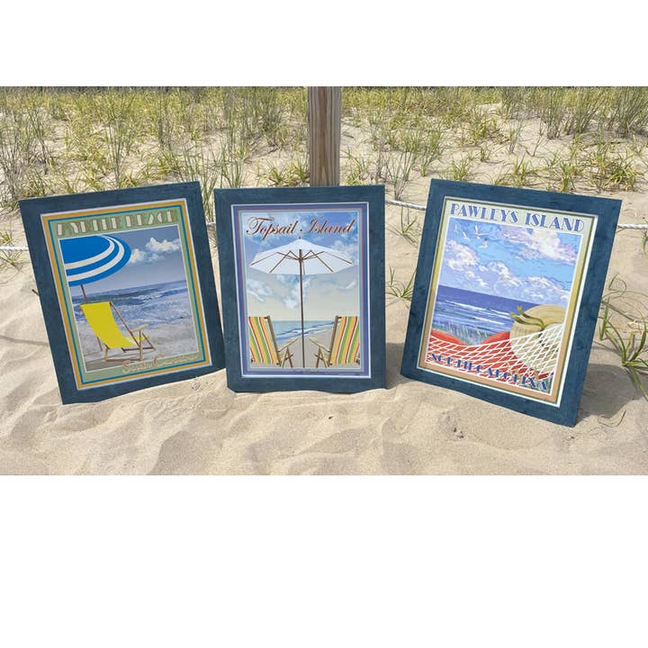 Beach Town Posters - Wholesale Poster - Bethany Beach Chair Delaware Art Poster