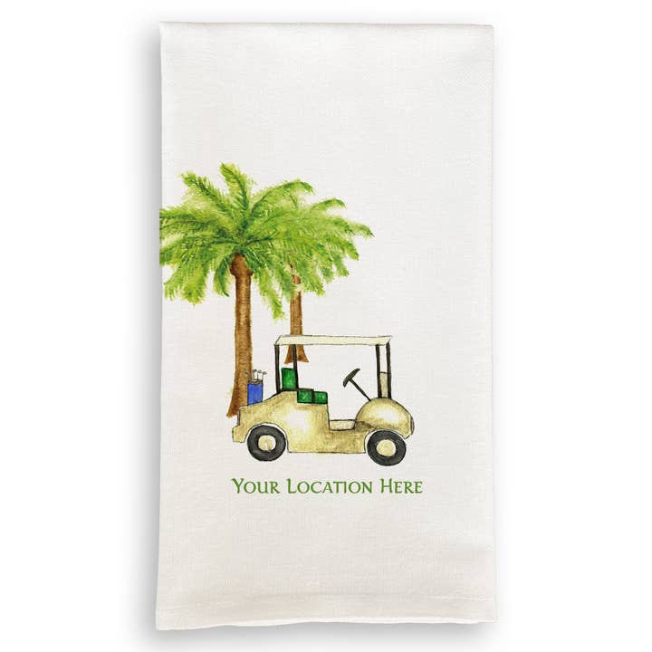 Golf Cart with Palm Trees and Location for wholesale by French Graffiti